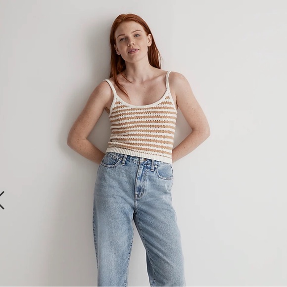Madewell Tops - Madewell Striped Open-Stitch Sweater Tank